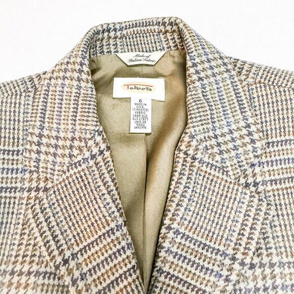 Talbots Houndstooth Woven 4-Button Blazer Size 6 - Picture 3 of 6